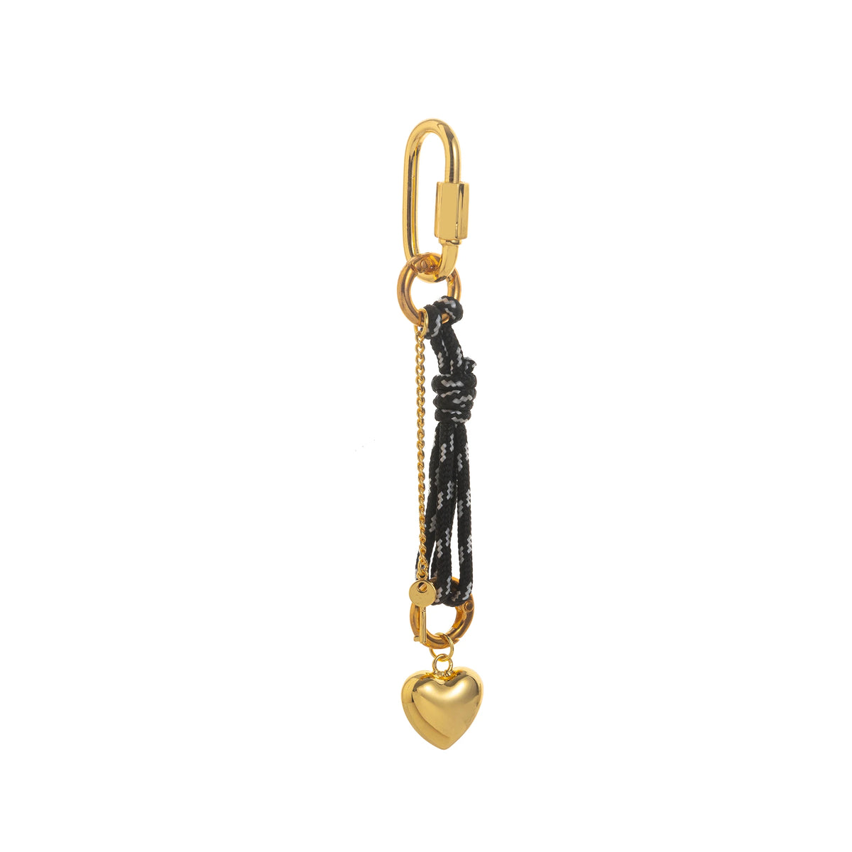 Charm cœur doré cordon noir – LIORA PARIS
