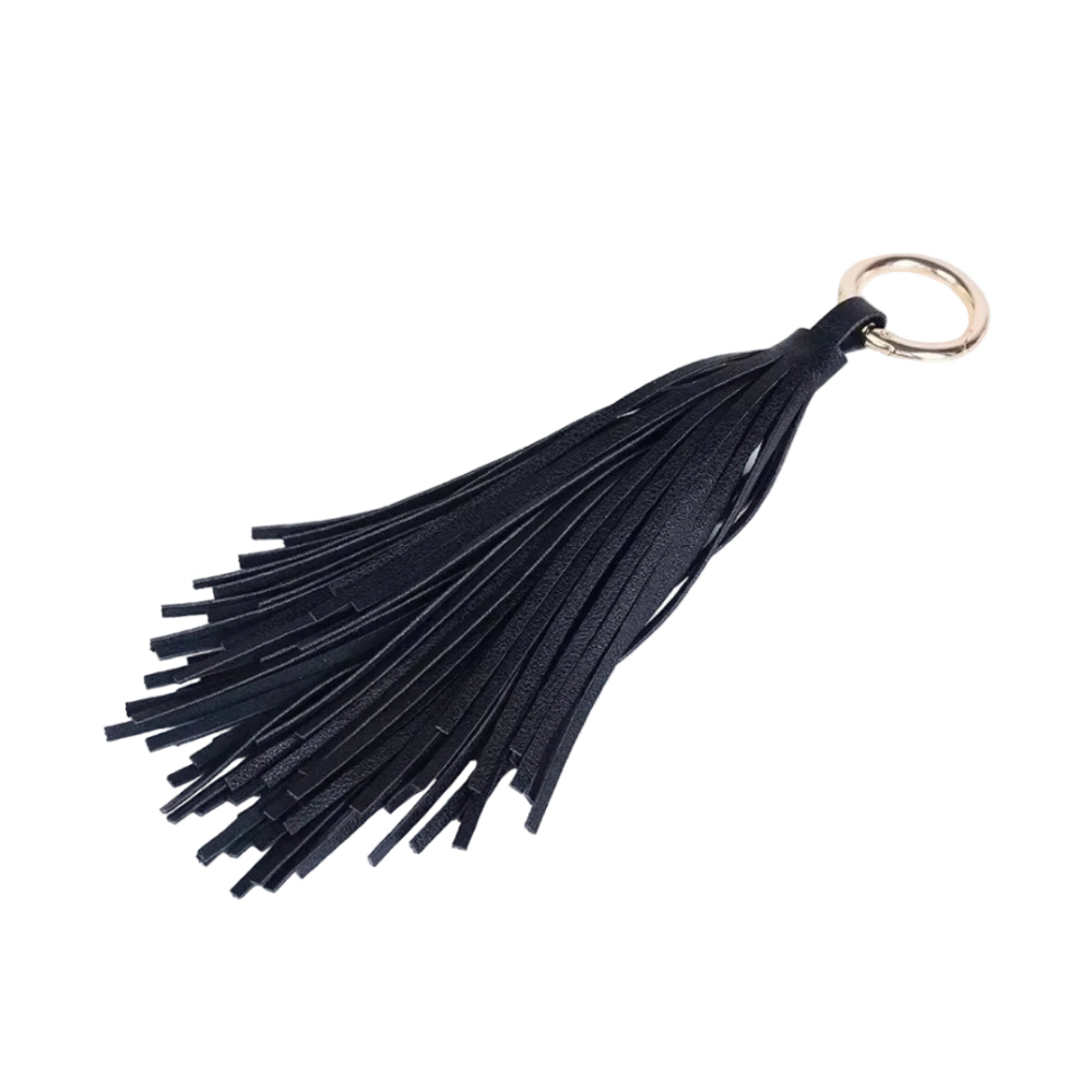 Charm pompon cuir végan noir – LIORA PARIS